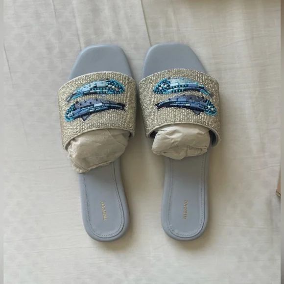 The Fiona Beaded Slide Sandals by Maeve - Picture 4 of 6